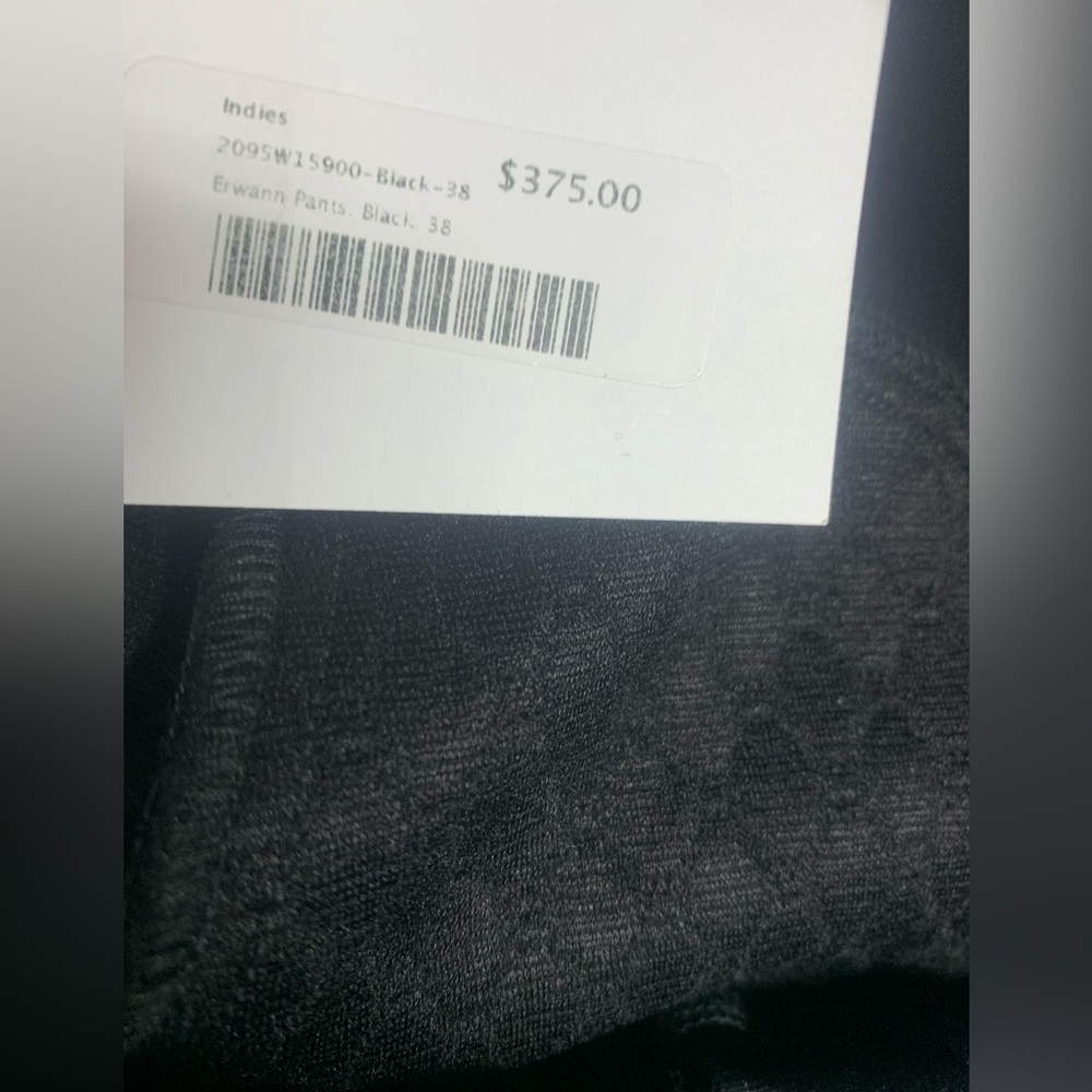NEW Indies Erwann Black Quilted Pants with Zipper Details Size M - Picture 10 of 11